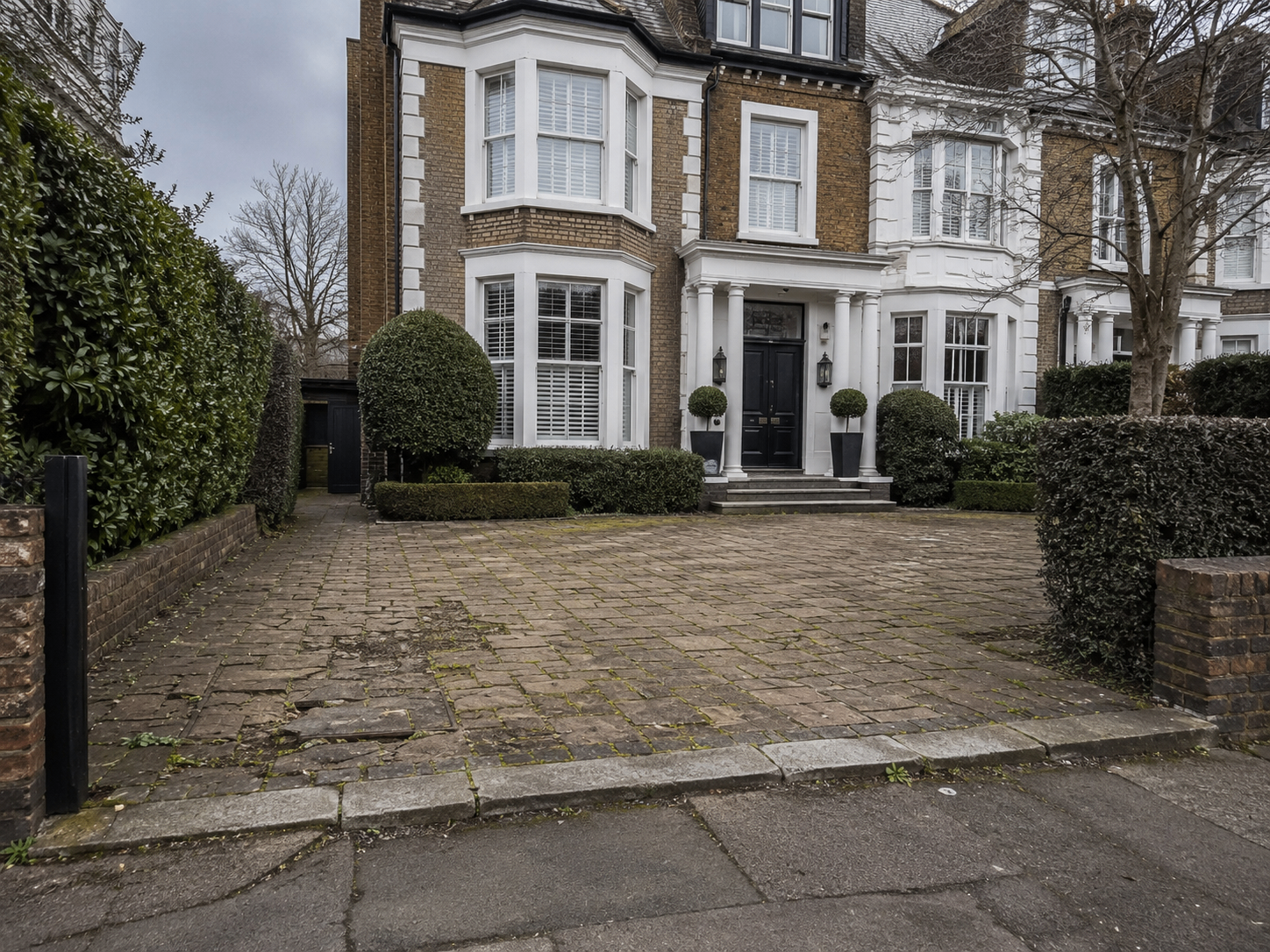 Before — Block-paved Victorian villa driveway