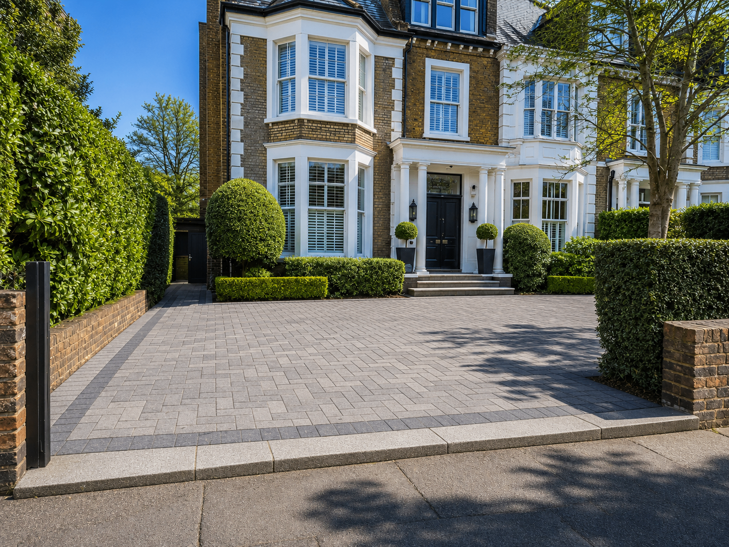 After — Block-paved Victorian villa driveway