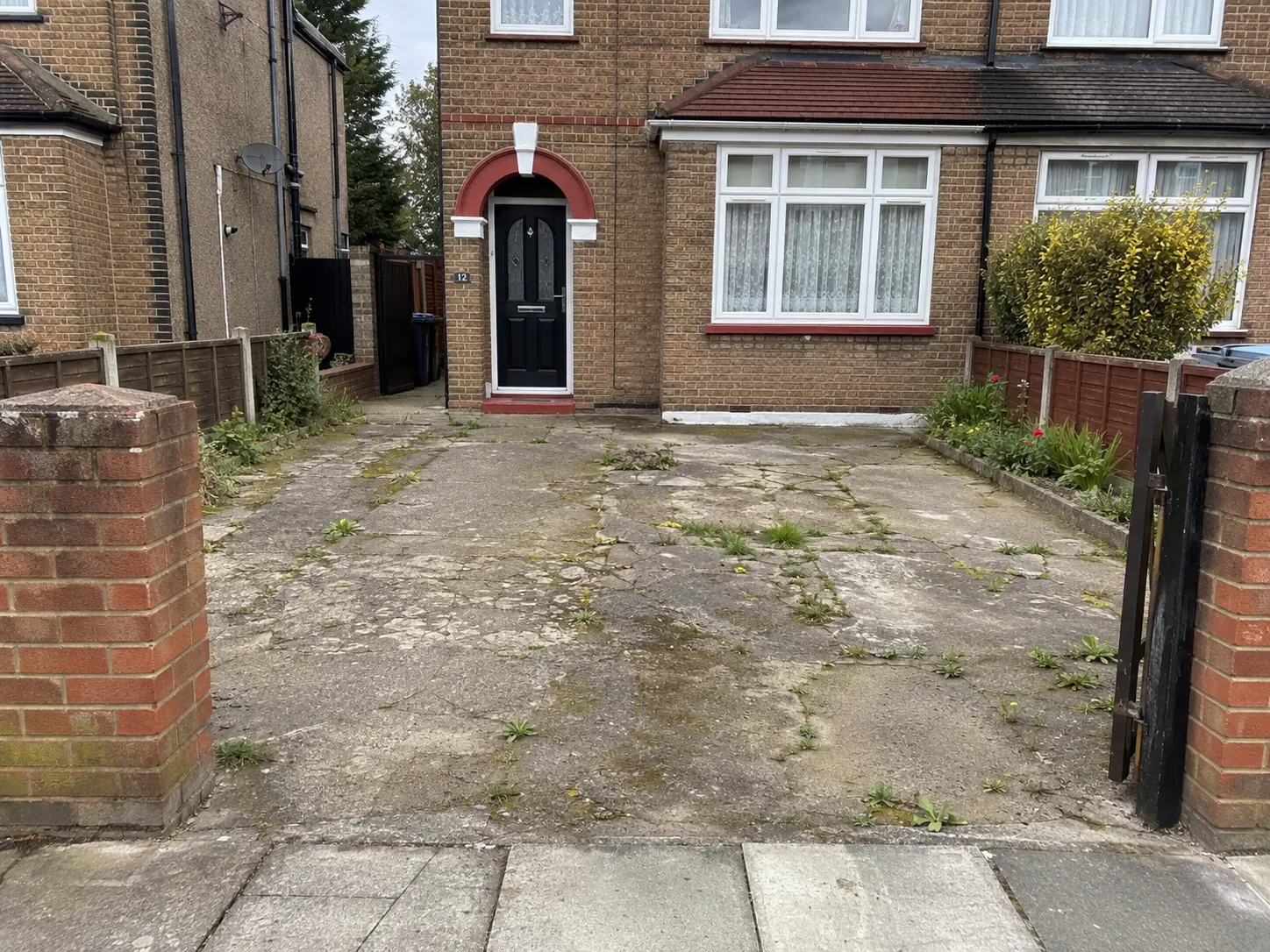 Before — Stretcher-bond block-paving conversion