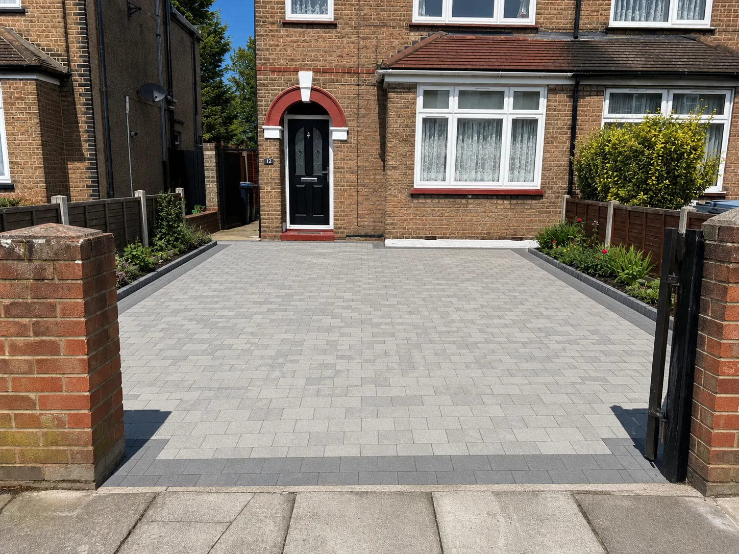 After — Stretcher-bond block-paving conversion